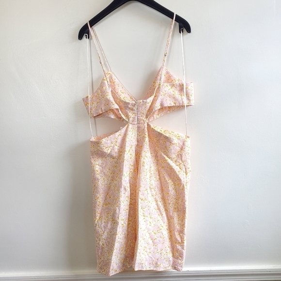 Zara Cutout New Spaghetti Straps Linen Blend Mini Dress Size XL - Picture 13 of 15